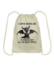 I LOVE BEING ME Drawstring Bag tile