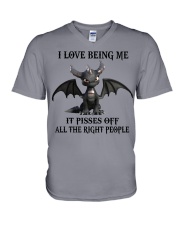 I LOVE BEING ME V-Neck T-Shirt tile