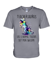 Teachersaurus V-Neck T-Shirt tile