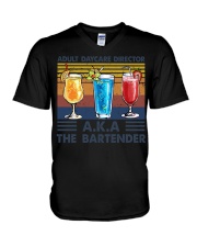 ADULT DAYCARE DIRECTOR AKA THE BARTENDER V-Neck T-Shirt tile