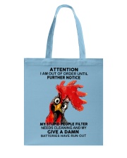 ATTENTION CHICKEN Tote Bag tile