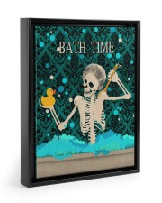 BATH TIME POSTER Floating Framed Canvas Prints Black tile