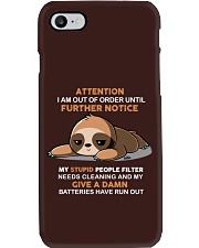 ATTENTION SLOTH Phone Case tile