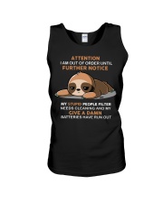 ATTENTION SLOTH Unisex Tank tile