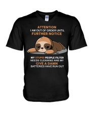 ATTENTION SLOTH V-Neck T-Shirt tile