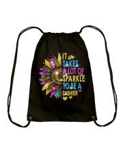 It takes a lot of sparkle to be a cashier Drawstring Bag tile