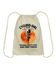 CYCLING GIRL WITH TATTOOS PRETTY EYES Drawstring Bag tile