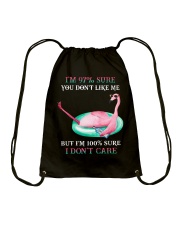 I DON'T CARE - FLAMINGO Drawstring Bag tile