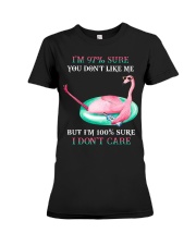 I DON'T CARE - FLAMINGO Premium Fit Ladies Tee tile