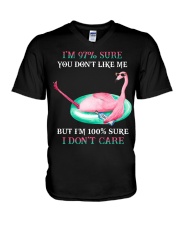 I DON'T CARE - FLAMINGO V-Neck T-Shirt tile