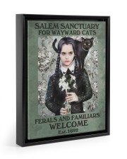 Salem Sanctuary for Wayward Cats Wall Art Floating Framed Canvas Prints Black tile