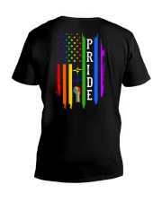 PRIDE AMERICAN FLAG V-Neck T-Shirt tile