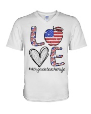 4th GRADE V-Neck T-Shirt tile