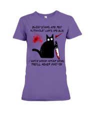 BLOOD STAINS ARE RED Premium Fit Ladies Tee tile