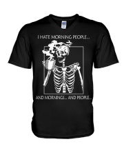 I HATE MORNING PEOPLE V-Neck T-Shirt tile