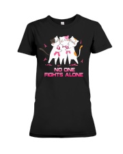 NO ONE FIGHTS ALONE Premium Fit Ladies Tee tile