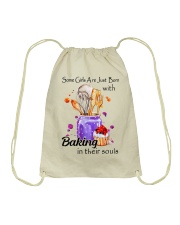 BORN WITH BAKING Drawstring Bag tile