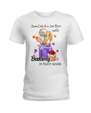 BORN WITH BAKING Ladies T-Shirt tile