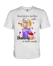 BORN WITH BAKING V-Neck T-Shirt tile