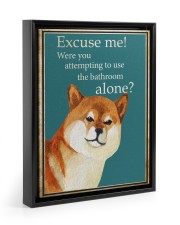 EXCUSE ME Floating Framed Canvas Prints Black tile