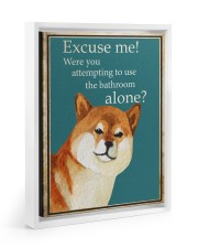 EXCUSE ME Floating Framed Canvas Prints White tile