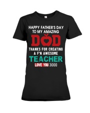 FATHER'S DAY TEACHER Premium Fit Ladies Tee tile