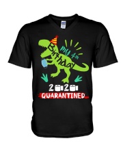 MY 4th Birthday t-rex V-Neck T-Shirt tile