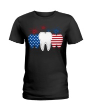 DENTIST INDEPENDENCE DAY Ladies T-Shirt tile