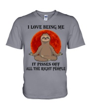 I LOVE BEING ME V-Neck T-Shirt tile