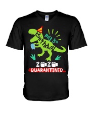 MY 8th Birthday t-rex V-Neck T-Shirt tile