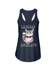 Glass of get over it Ladies Flowy Tank tile