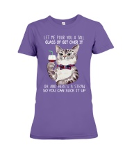 Glass of get over it Premium Fit Ladies Tee tile