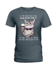Glass of get over it Ladies T-Shirt tile