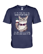 Glass of get over it V-Neck T-Shirt tile