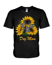 DOG MOM SUNFLOWER V-Neck T-Shirt tile