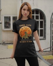 ZOMBIE SLOTH NO NEED TO RUN Classic T-Shirt apparel-classic-tshirt-lifestyle-19