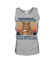 MY BEER AND I ARE HAVING A MOMENT Unisex Tank tile