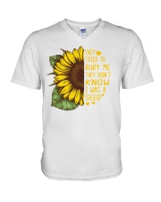 They Tried to bury me V-Neck T-Shirt tile