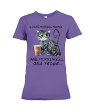I HATE MORNING PEOPLE Premium Fit Ladies Tee tile