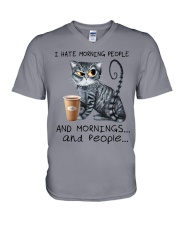I HATE MORNING PEOPLE V-Neck T-Shirt tile