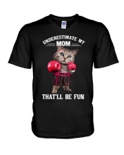 UNDRESTIMATE MY MOM V-Neck T-Shirt tile