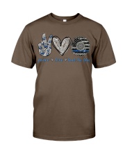 PEACE LOVE BACK THE BLUE Classic T-Shirt tile