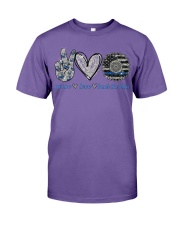 PEACE LOVE BACK THE BLUE Premium Fit Mens Tee tile
