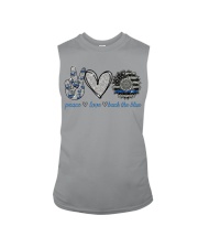 PEACE LOVE BACK THE BLUE Sleeveless Tee tile
