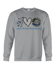 PEACE LOVE BACK THE BLUE Crewneck Sweatshirt tile