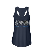 PEACE LOVE BACK THE BLUE Ladies Flowy Tank tile