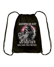 ASSUMING I'M JUST AN OLD GUY WAS YOUR 1ST MISTAKE Drawstring Bag tile