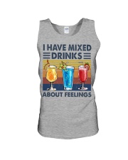 I HAVE MIXED DRINKS ABOUT FEELINGS Unisex Tank tile