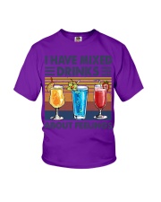 I HAVE MIXED DRINKS ABOUT FEELINGS Youth T-Shirt tile