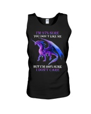 I DON'T CARE Unisex Tank tile